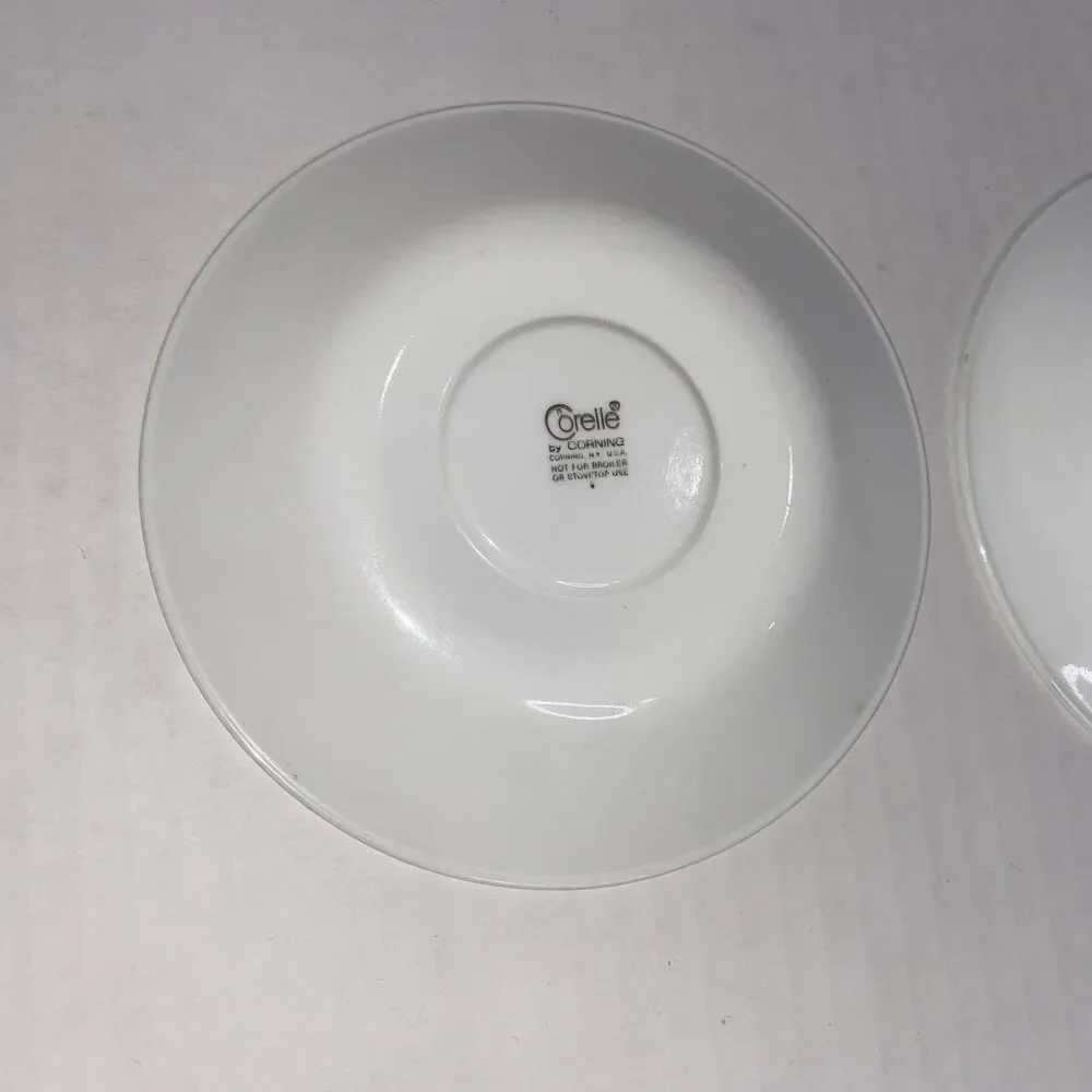 Lot Of 2 Corelle Coffee Cup Saucers Wildflower or Strawberry Sundae Pattern USA